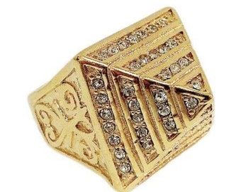 Iced Out Pyramid Ring