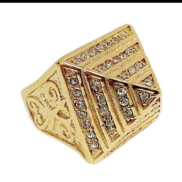 Iced Out Pyramid Ring