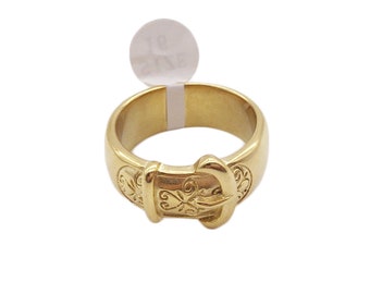Buckle ring 18k gold plated