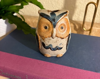 Vintage Boho Mini Ceramic Owl Vase
