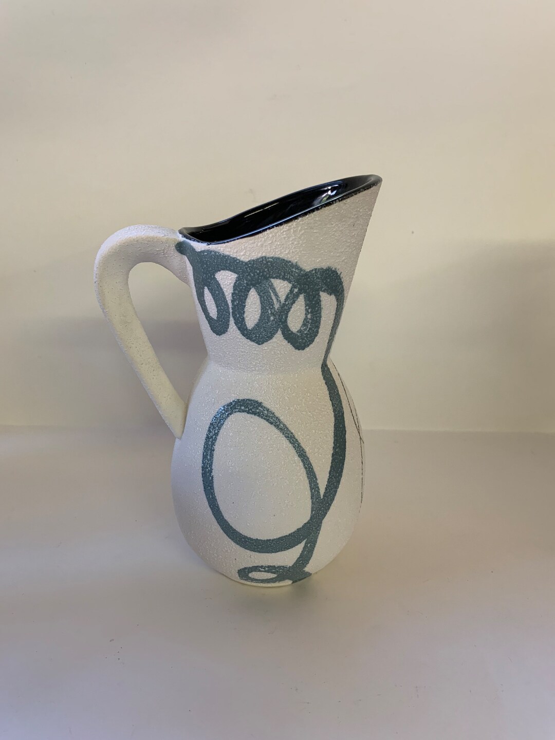 RARE Vintage Mid Century German Pottery Lava Glaze Pitcher Etsy