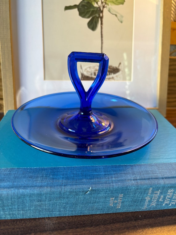 Beautiful Antique Cobalt Blue Glass Tidbit/Trinket