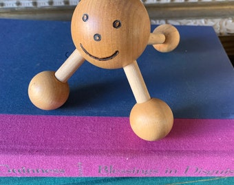 Vintage 1990s Original Wooden It’s Me Happy Massager Brand Massage Tool Smiley Happy Face