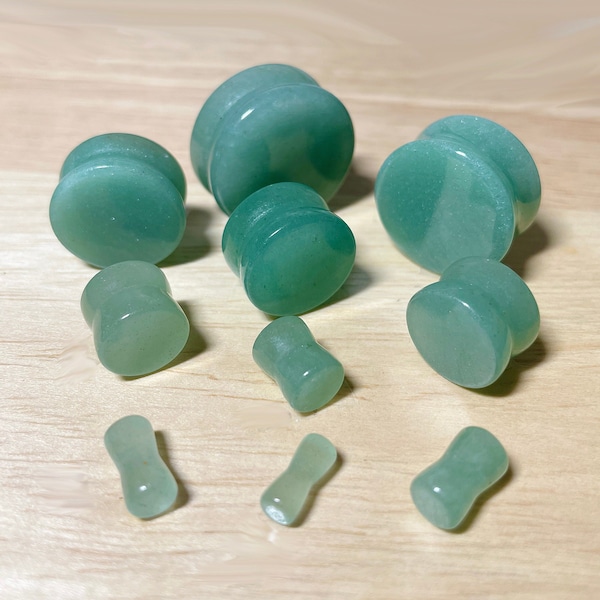 Jade Semi Precious Stone Solid Saddle Fit Plugs • Sold as Pair