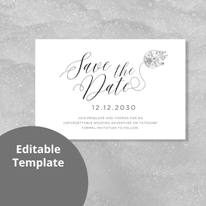 Modelo Canva de cartão 4x6 Falcon Save The Date - download para impressão