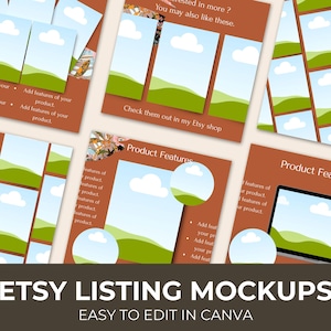 Etsy Listing Mockup | Etsy Canva Template | 10 Listing Mockups | Maximalist Pattern Template | Etsy Seller Listing