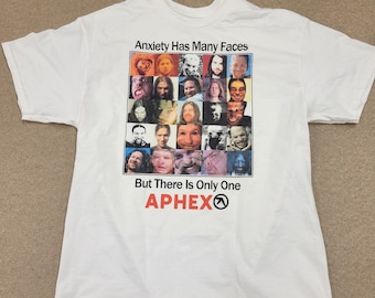 Original Aphex Twin Shirt ""Angst hat viele Gesichter, aber es gibt nur eine APHEX""- Vintage Aphex Twin Parodie Shirt."