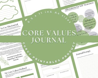 Core Values Journal to Support Positive Affirmation and Finding ...