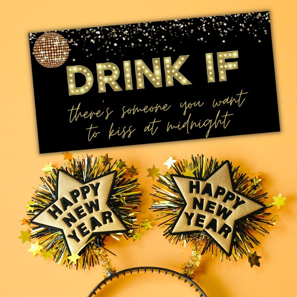 New Years Eve Game, Drink If Game, Printable New Year's Eve Game, New Years Eve Games , New Year's Eve Party Ideas, Adult Drinking Game, DIY