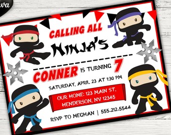 Ninja Warrior Birthday Invitation Ninja Warrior Birthday - Etsy