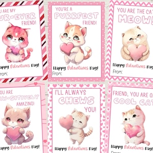 Printable Cat Valentines