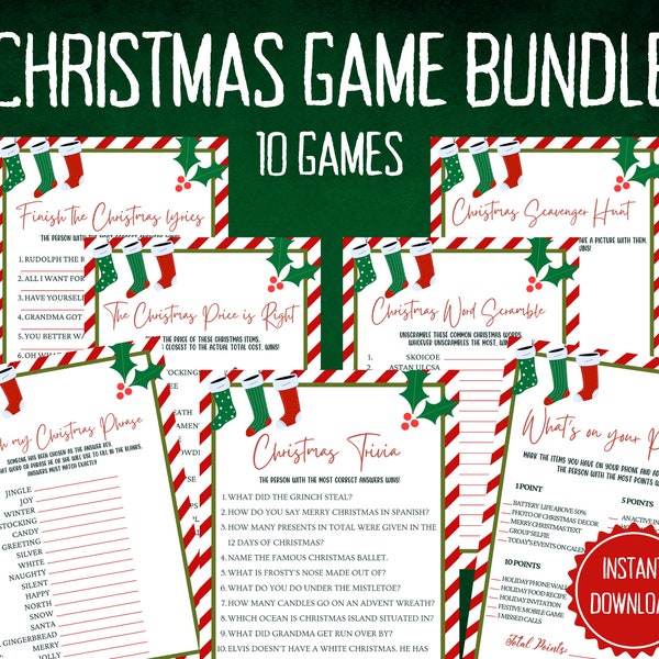 Christmas Games Printable - Etsy