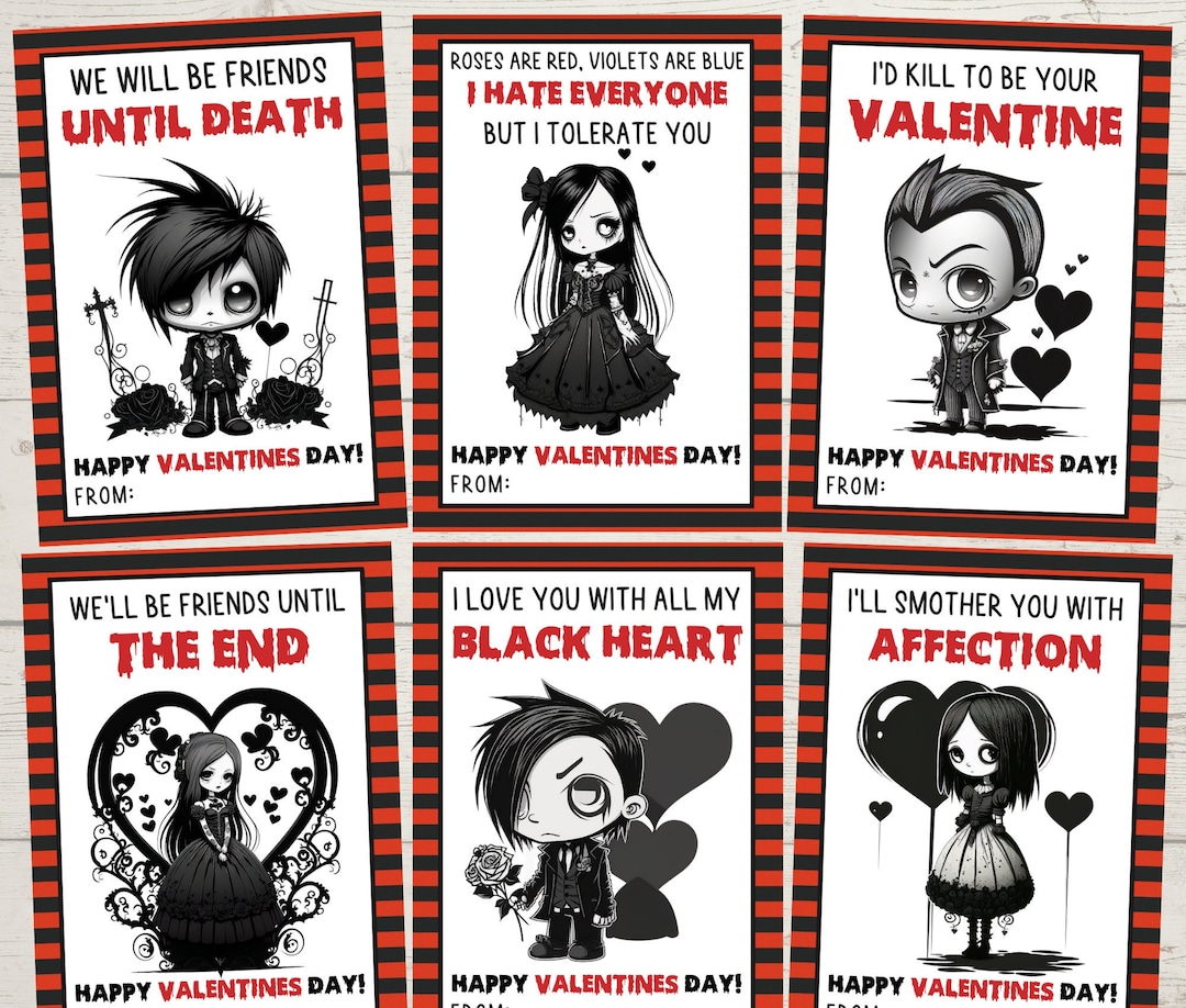 SPOOKY Valentine Cards Gothic Valentine Card Vampire Valentines Creepy