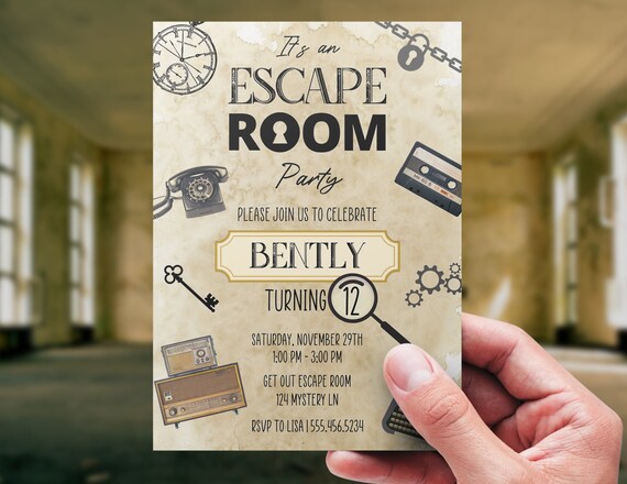 Genere Difficile Da Accontentare Attraente Escape Room Party Invitation genere-difficile-da-accontentare-attraente-escape-room-party-invitation