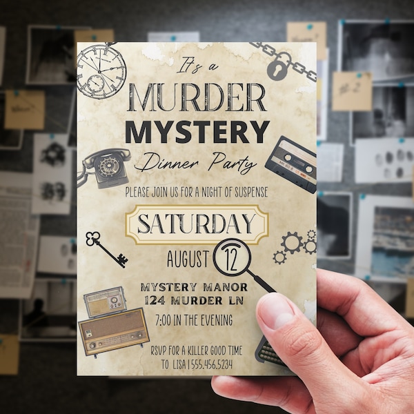 Murder Mystery party, Murder Dinner Party invitation, Murder Mystery theme, spy invitation, Murder game invitation, Mystery dinner party