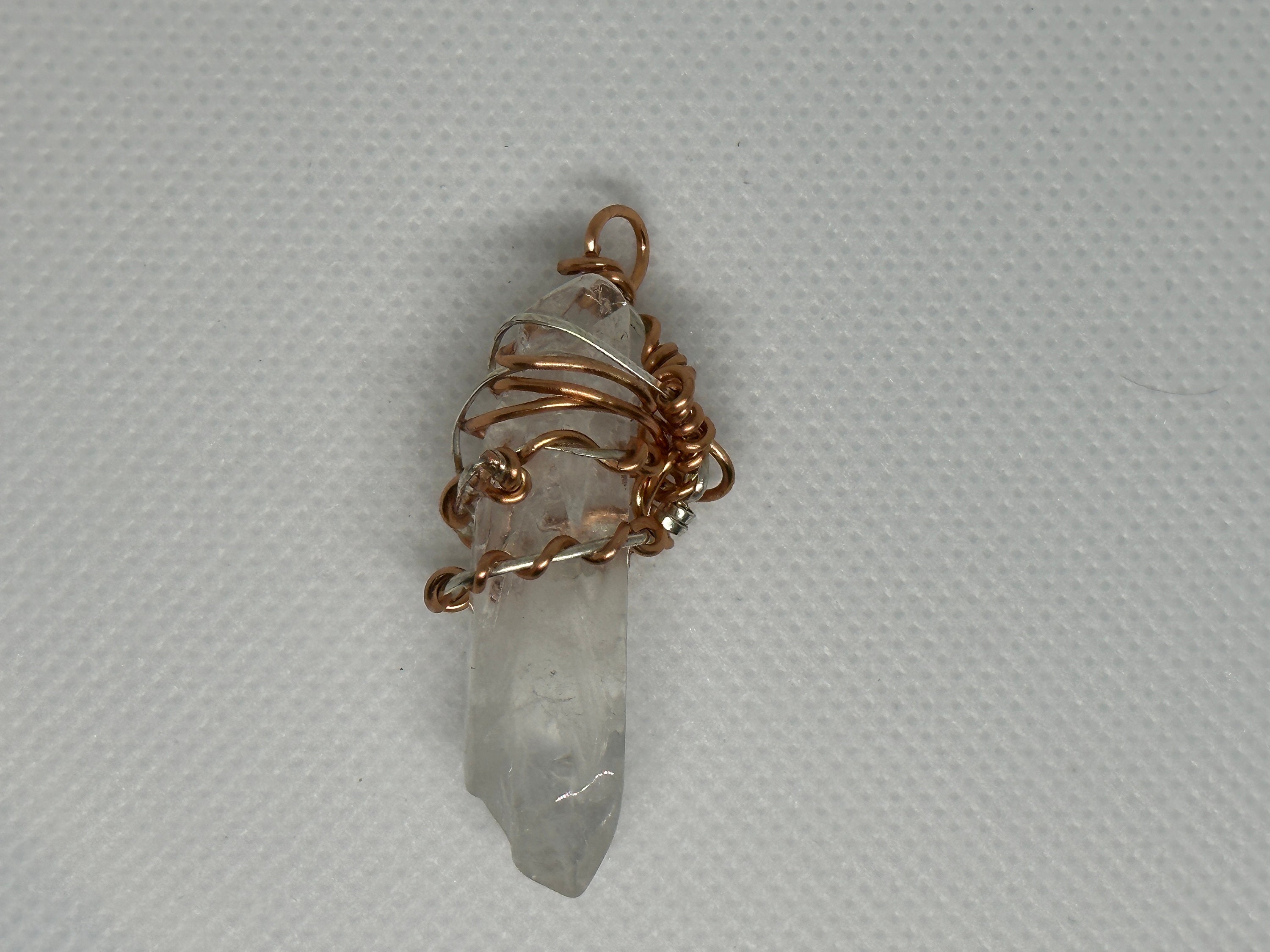 Copper Amulet Quartz Crystal Pendant - Copper Amulet - Copper Wire Jewlery - Gifts ...