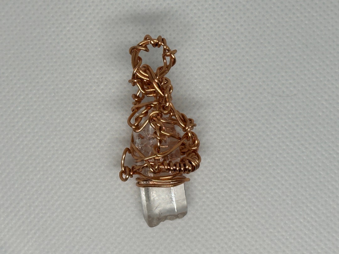 Copper Amulet Quartz Crystal Pendant - Copper Amulet - Copper Wire Jewlery - Gift for ...
