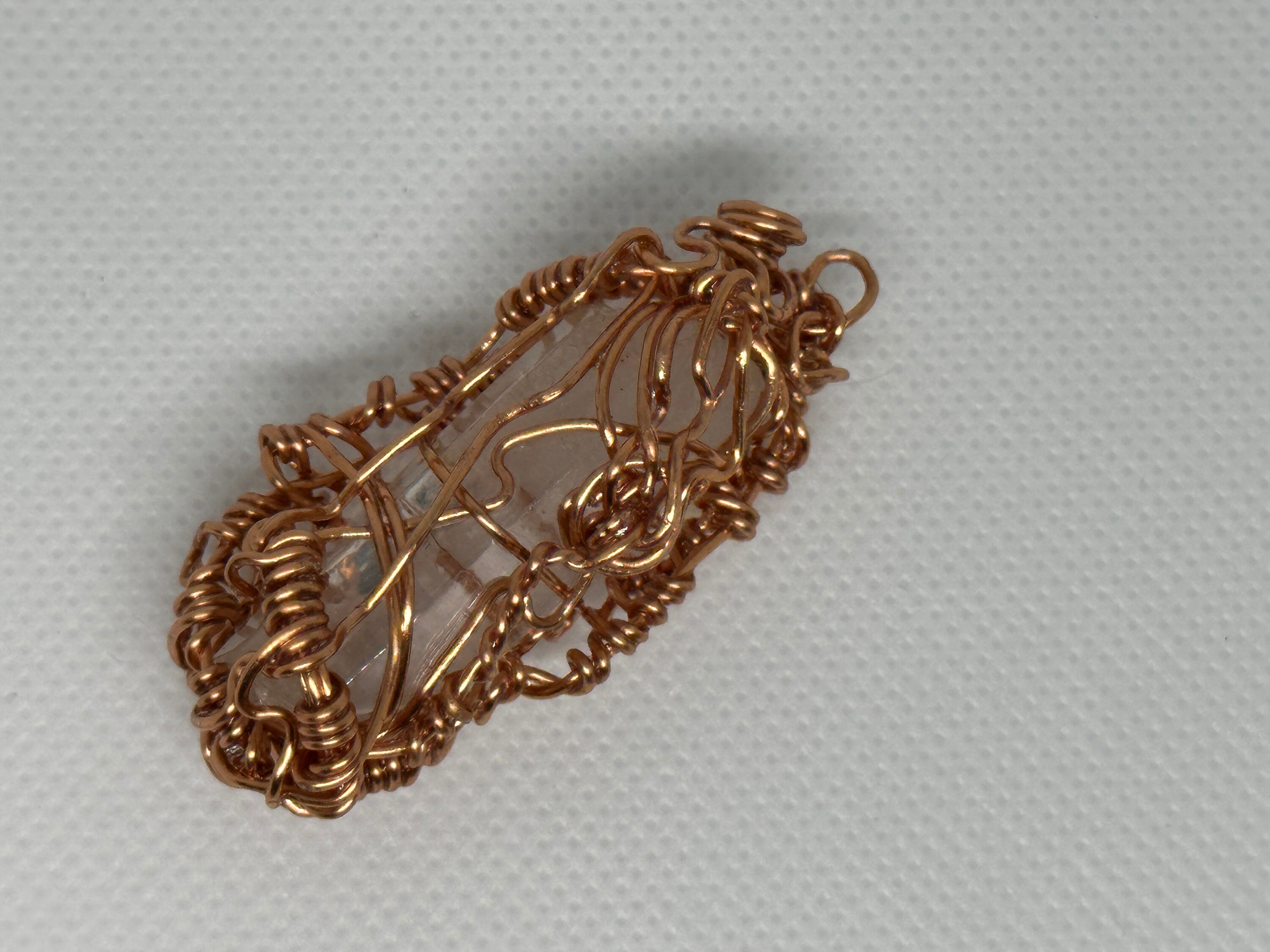 Copper Amulet Quartz Crystal Pendant Copper Amulet Copper Wire Jewlery - Etsy
