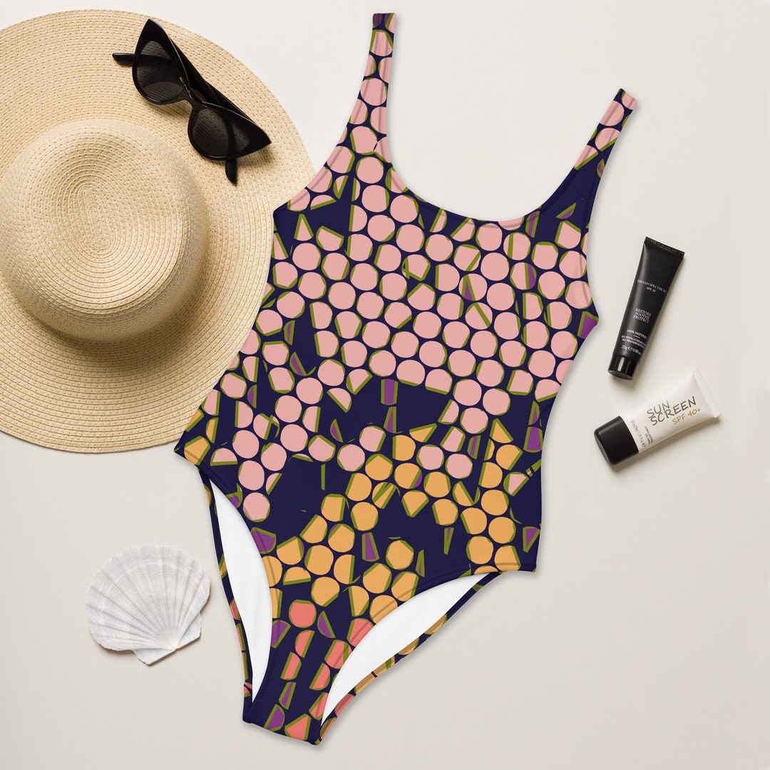 Polka dot ladies one-piece swimsuit
