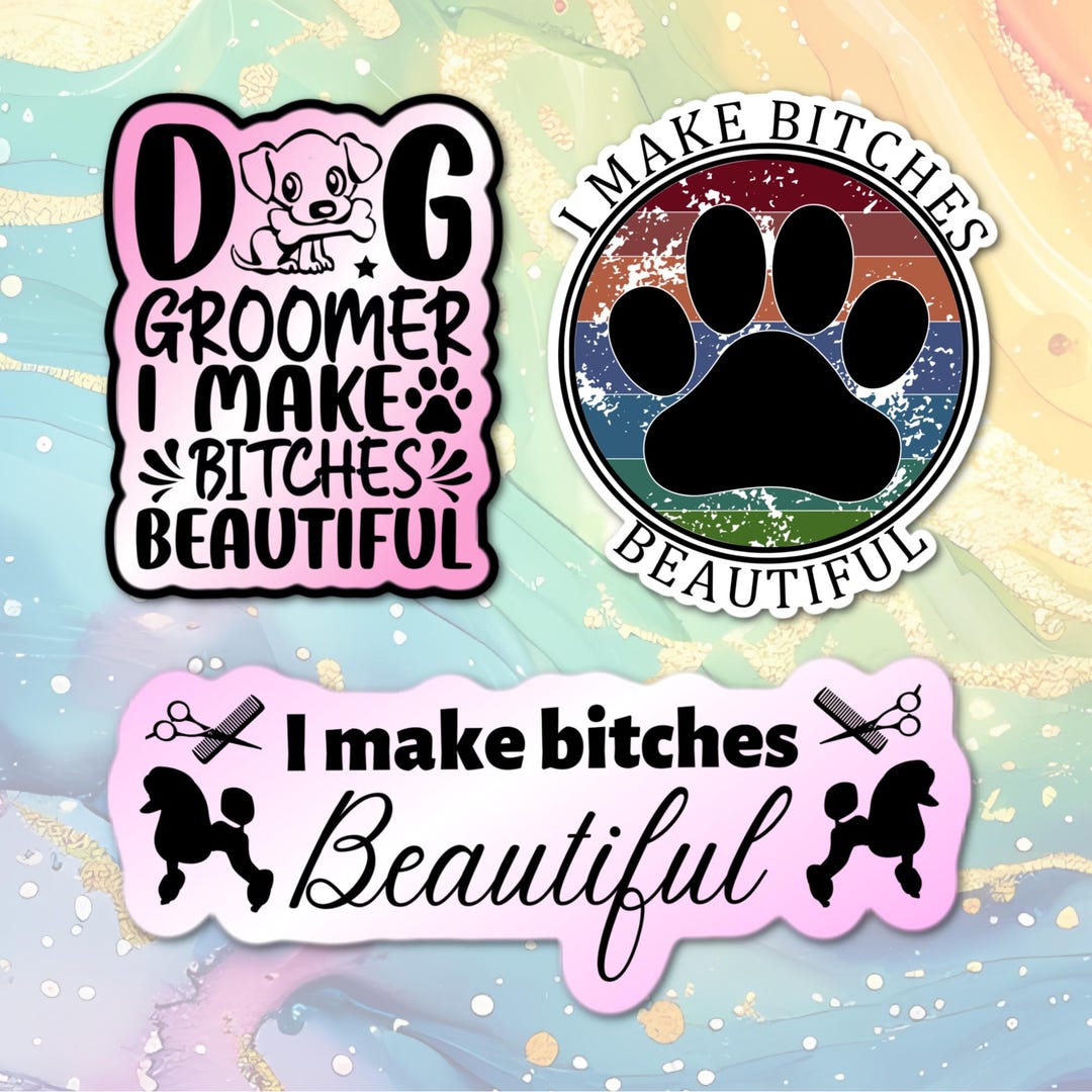 Grooming Make B!tches Beautiful Comb Pink Gradient Colors Sparkle Pet ...