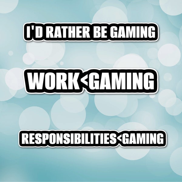 Rather Be Gaming Laminated Laptop Stickers Gamer gift for friend family perfect for laptop tablet pc kindle mug tumbler and more