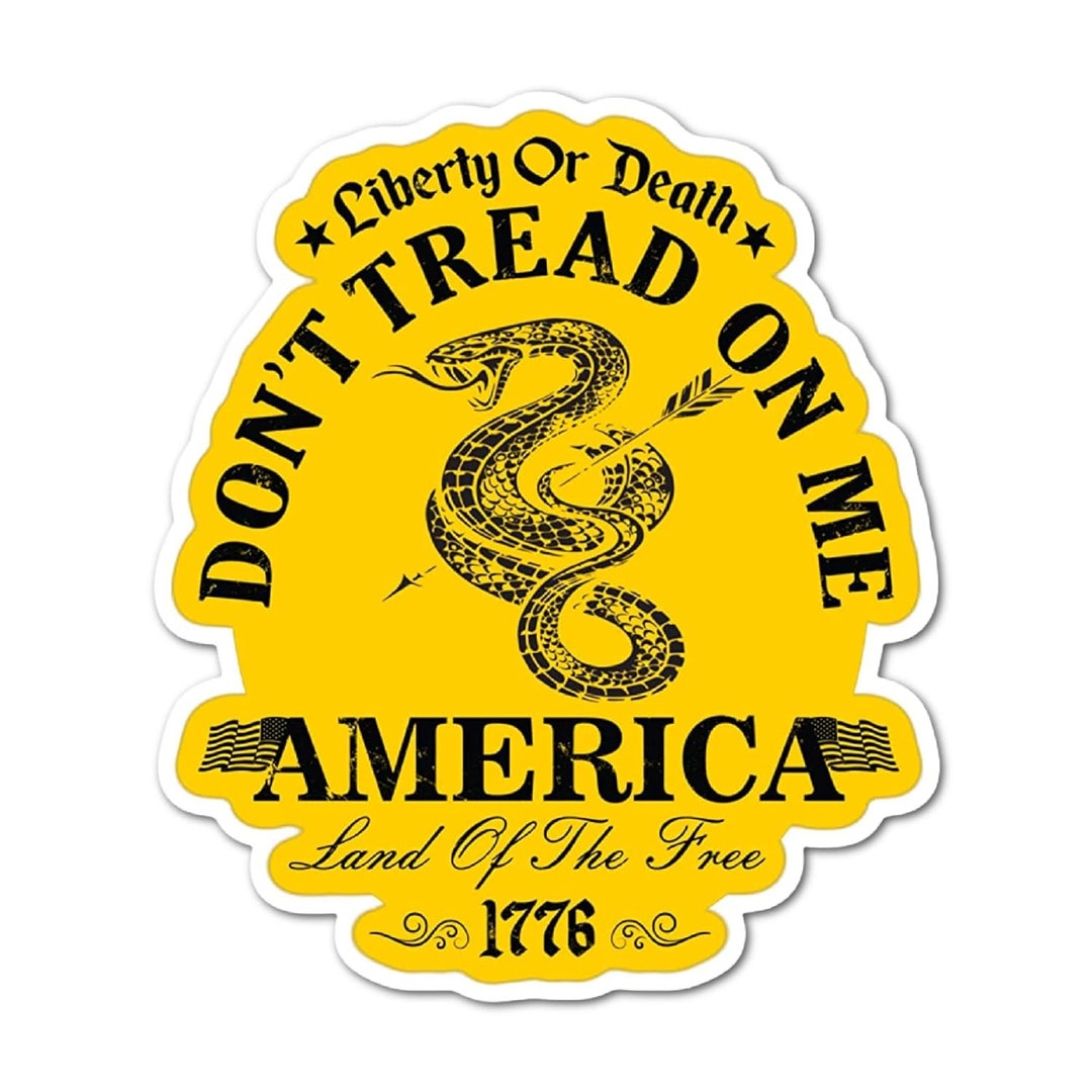 5 Yellow Don't Tread on Me Snake Freedom America USA Second Amendment ...