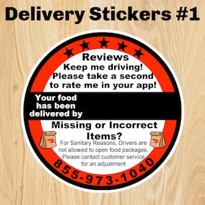 Set of 108 Delivery Driver Review Stickers Delivery Gig Work Car Vehicle Dash