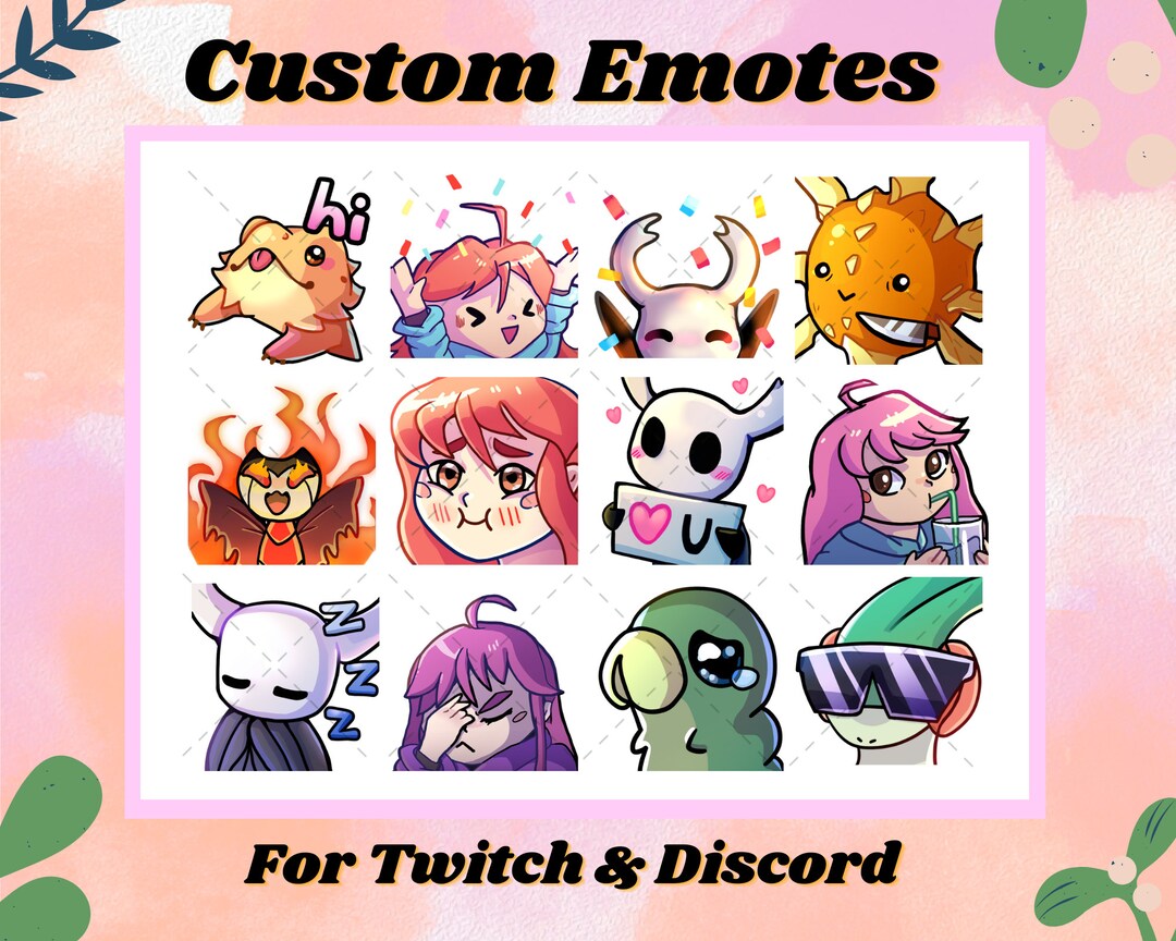 CUSTOM Emote Designs for Twitch, Discord, Youtube - Cute, Colourful - Etsy