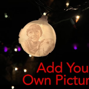 Adorno navideño personalizado - Adorno de bola de fiesta de Litófana iluminada impresa en 3D