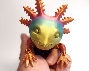 Axolotl Adorable Articulated 3D Printed Flexi Fidget Toy