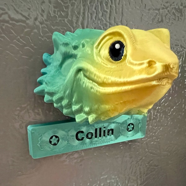 Bearded Dragon Personalized Magnet 3D Printed Design by MatMire Makes