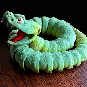 Rattlesnake Articulated 3D Printed Flexi Fidget Rattle Snake Sensory Toy Design with rattling tail