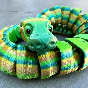 Ball Python Snake Articulated 3D Printed Flexi Fidget Creature