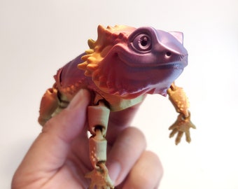 Lucertola drago barbuto - Adorabile creatura giocattolo Fidget stampata in 3D articolata