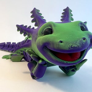 Axolotl Big Smile Edition - Articulated 3D Printed Fidget Toy Design by MatMire Makes