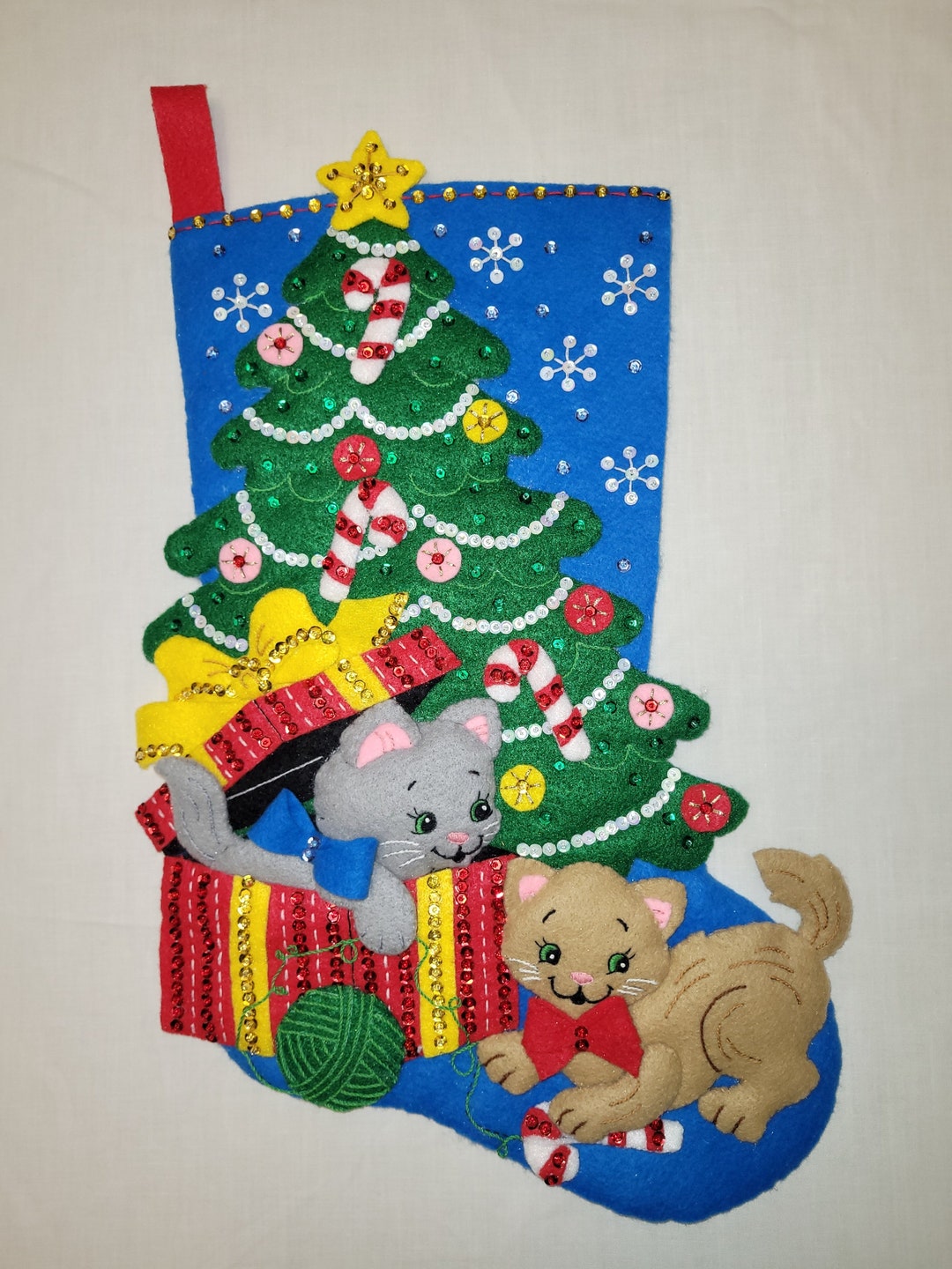 Finished Bucilla Christmas Stocking the Pawfect Gift Etsy