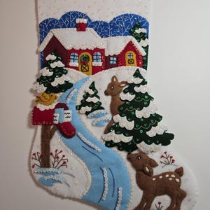 Finished Bucilla Christmas Stocking - Winter Days