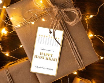 Happy Hanukkah Gift Tag, Party Favor Tags, Chanukah Party Decor Tag, Teacher Gift Tag, Thank you Tag for Hanukkah Menorah Download Print M29