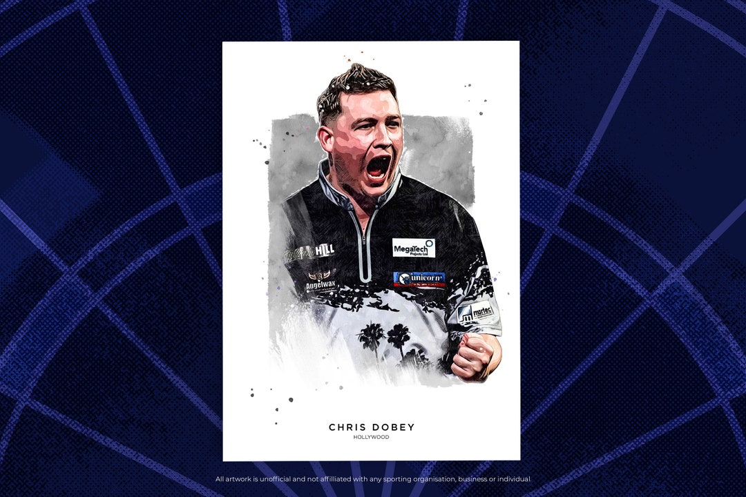Chris Dobey Print // hollywood Darts Player Poster Etsy