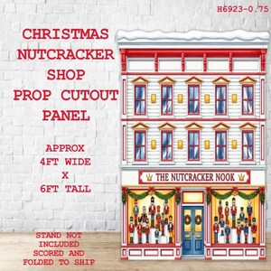 Christmas Nutcracker Shop Prop Cutout Panel. Approx 4ft x 6ft. Stand NOT included. Scored and folded to ship. H6923