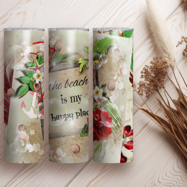 The Beach is My Happy Place Tumbler Etsy