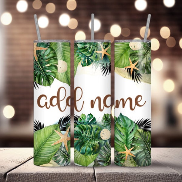 Add name to Cute Tropical Tumbler Wrap