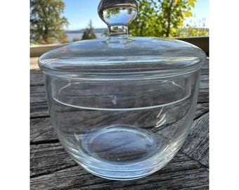 Luigi Bormioli Michelangelo Glass Sugar Bowl W/ lid Apothecary Jar Canister