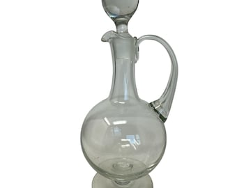 Vintage 1960's MCM Ball Decanter Pitcher with Bubble Handle 13" Tall