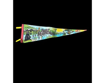 Vintage Bear Mountain New York Felt Pennant Banner 25" Long Trench Mfg Buffalo