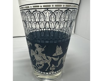 Vintage MCM Glass Wedgwood Light Blue Jeanette Hellenic Ice Bucket Barware