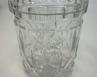 Vintage Barski Handcut Crystal Cookie/Biscuit/Candy Jar 4" No Lid HEAVY!