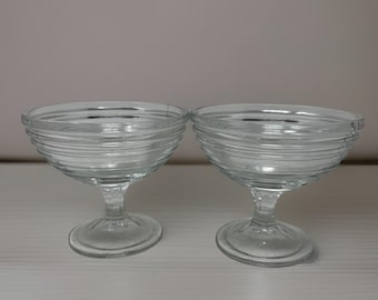 2 Perfect Anchor Hocking "Park Avenue/Manhattan" #513 Compote/Dessert Dish