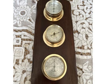 Vintage MCM Springfield Eagle Top Thermometer Barometer Humidity Weather Station