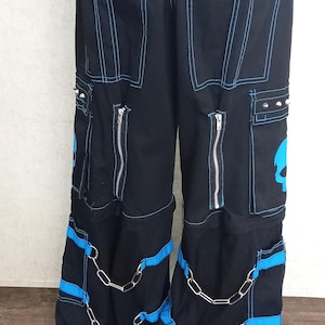 RARE Tripp NYC Daang Goodman BLUE Zip-off Skull Pants Street Wear